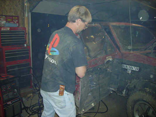 Scott, modifying the passenger door
