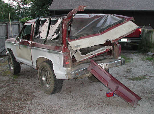 Damaged rear end