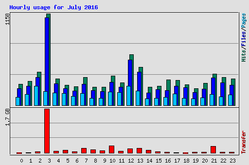 Hourly usage for July 2016