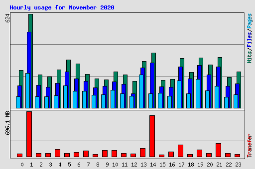 Hourly usage for November 2020