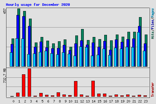 Hourly usage for December 2020