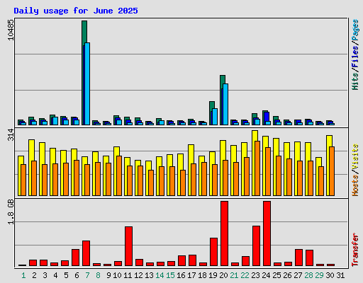 Daily usage for June 2025
