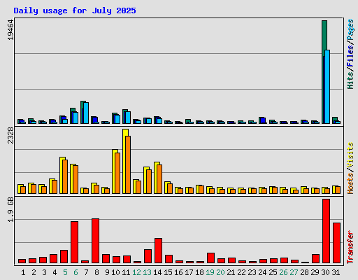 Daily usage for July 2025