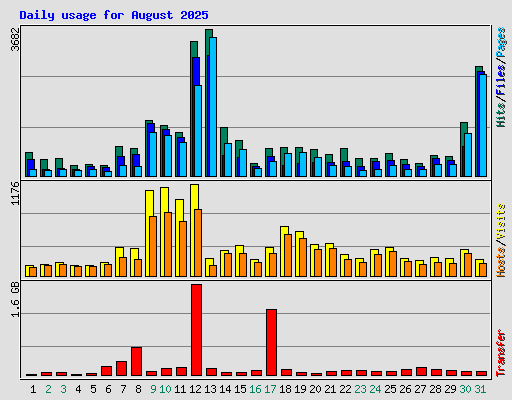Daily usage for August 2025
