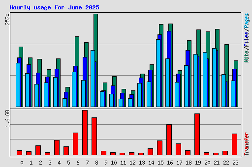 Hourly usage for June 2025