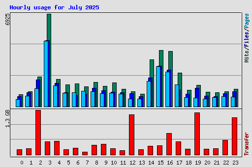 Hourly usage for July 2025