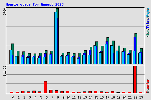 Hourly usage for August 2025