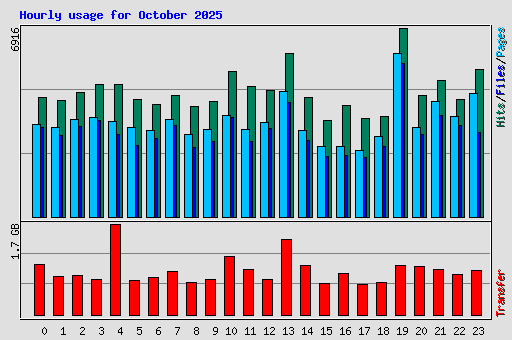 Hourly usage for October 2025