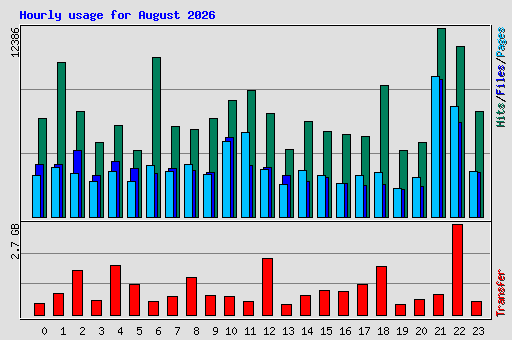 Hourly usage for August 2026
